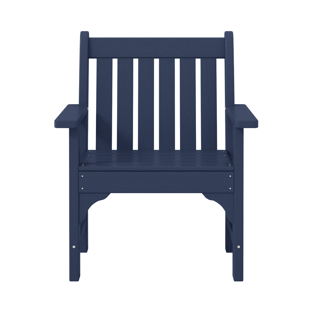 Malibu Outdoor Patio 2-Piece HDPE Adirondack Garden Chair with Square Adirondack Side Table Set