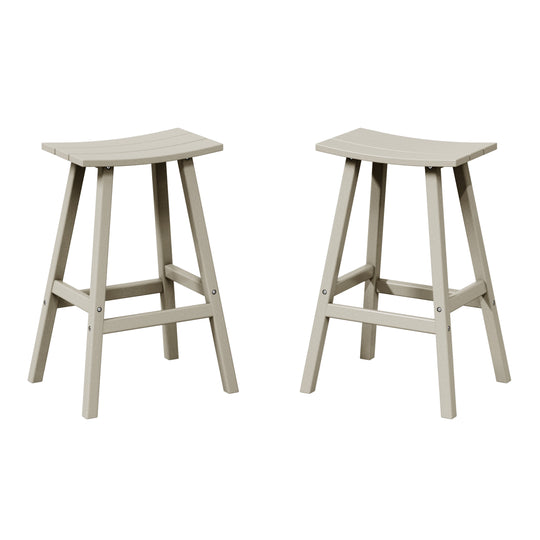 Malibu 29" HDPE Outdoor Patio Bar Height Bar Stools (Set of 2)