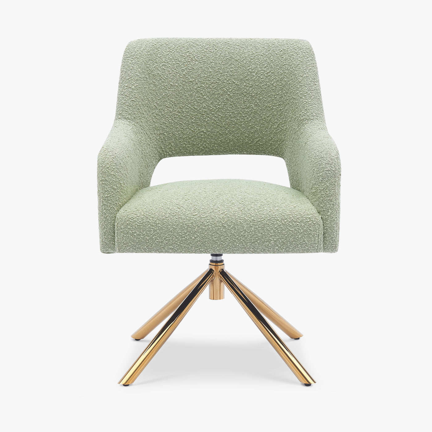 Genevieve Mid-Century Modern Wide Boucle Swivel Vanity Chair