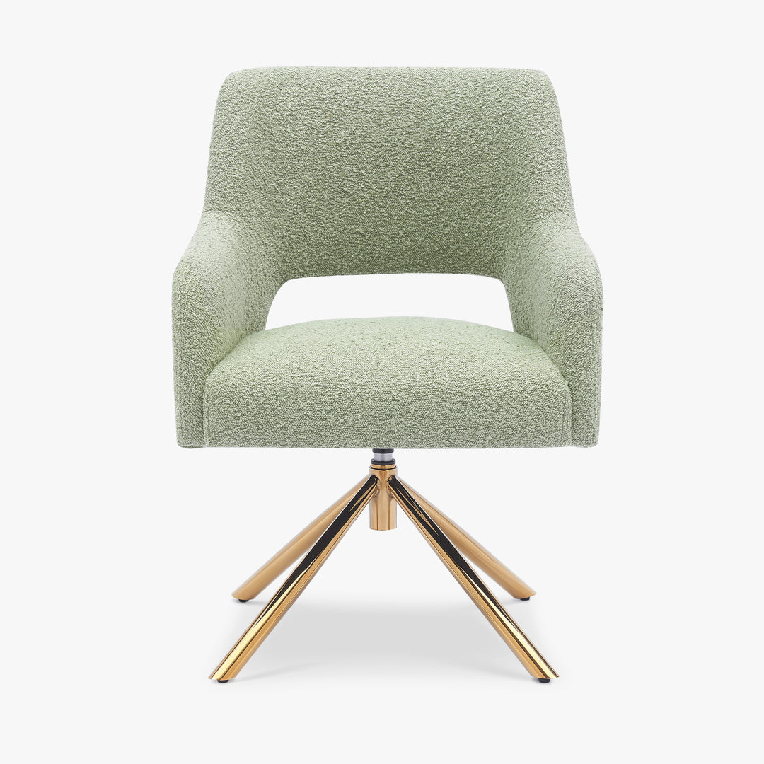 Genevieve Mid-Century Modern Wide Boucle Swivel Accent Arm Chair (Set of 4)