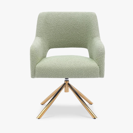 Genevieve Mid-Century Modern Wide Boucle Swivel Accent Arm Chair (Set of 4)