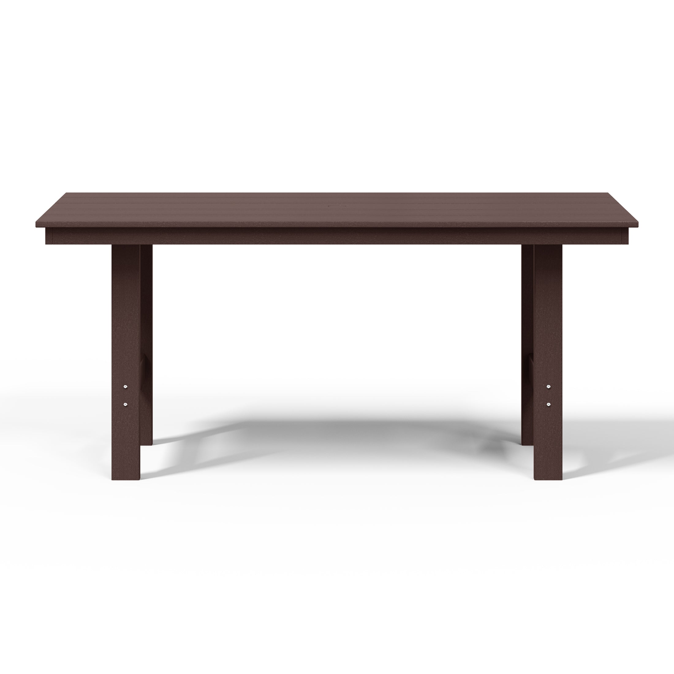 Ashore Outdoor Modern HDPE 66" Wide Rectangle Patio Dining Table for 6