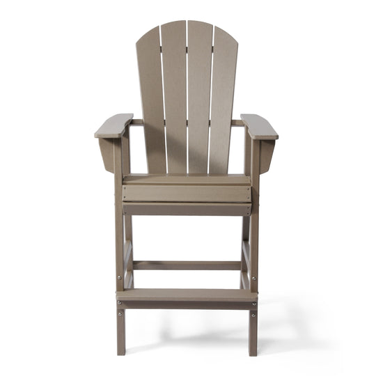 Malibu Outdoor HDPE Tall Adirondack Bar Height Chair With Cup Holder