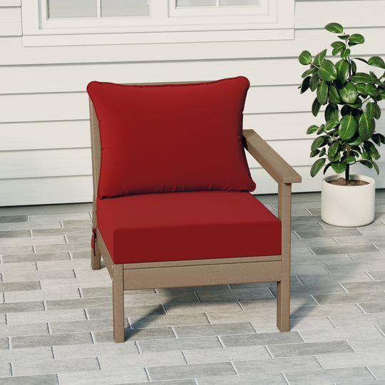 Avalon Outdoor Patio HDPE Right Arm Sectional Corner Club Chair with Patio Cushions