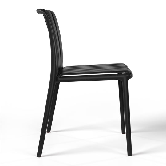 Playa Outdoor Stackable Polypropylene Plastic Dining Side Chairs (Set of 2)