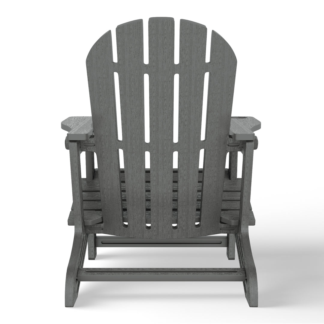 Azura 3-Piece HDPE Plastic Adirondack Patio Chairs With 18" Square Side Table Set