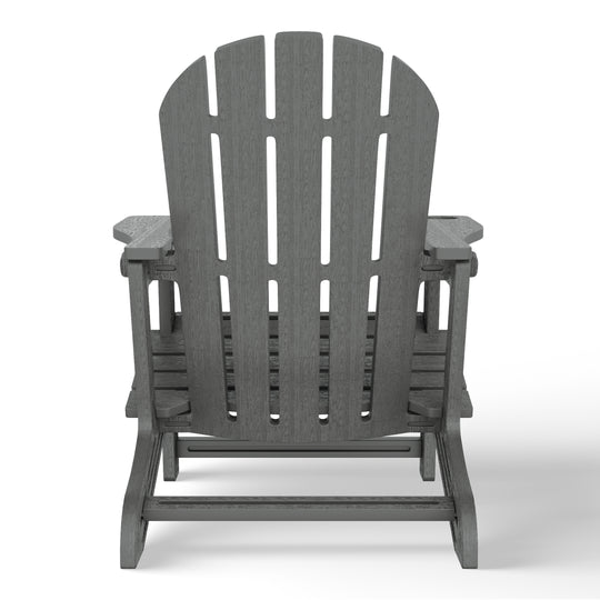 Azura 3-Piece HDPE Plastic Adirondack Patio Chairs With 18" Square Side Table Set