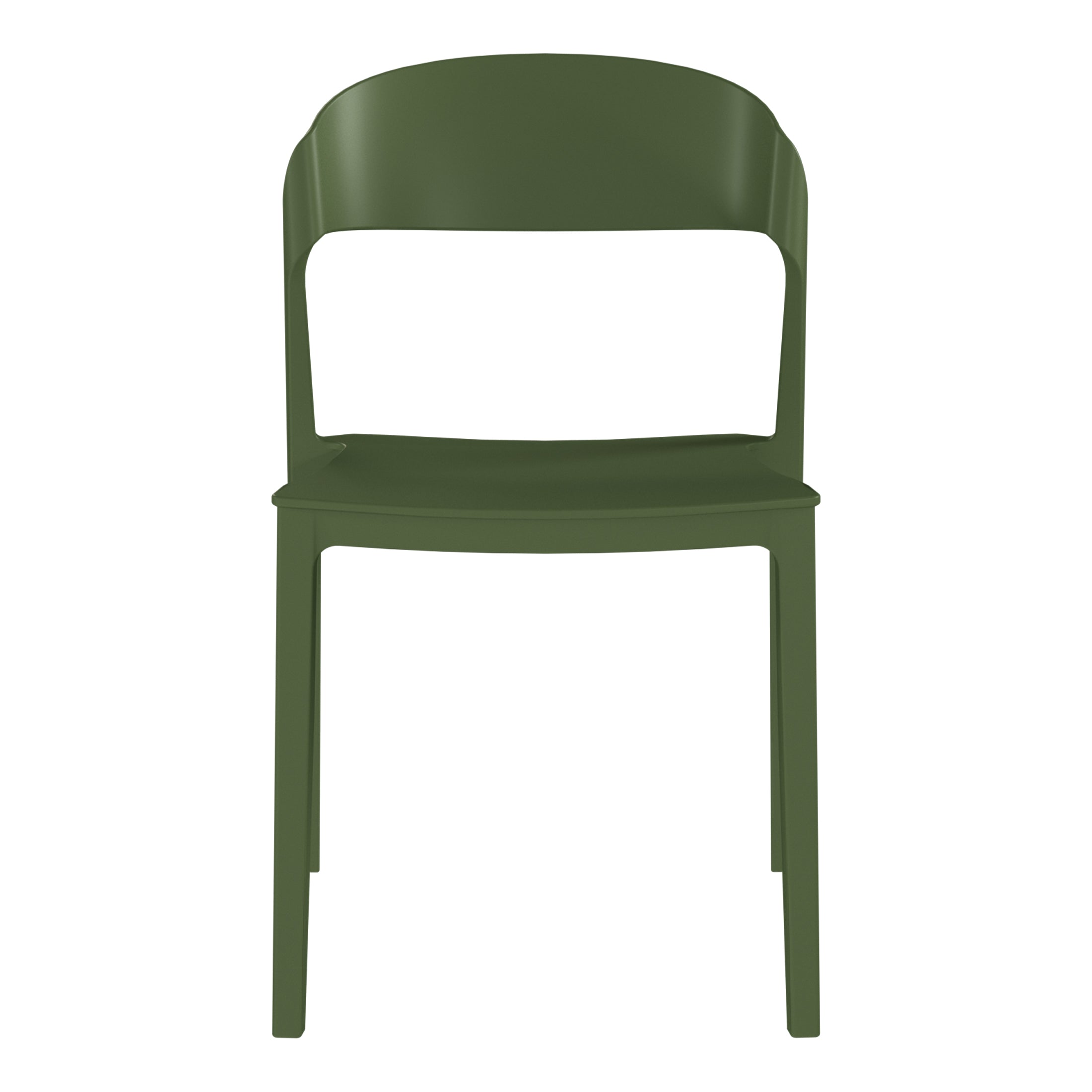 Playa Outdoor Modern Stackable Plastic Patio Bistro Dining Side Chairs (Set of 2)