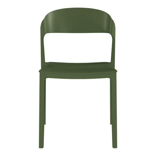 Playa Outdoor Modern Stackable Plastic Patio Bistro Dining Side Chairs (Set of 2)