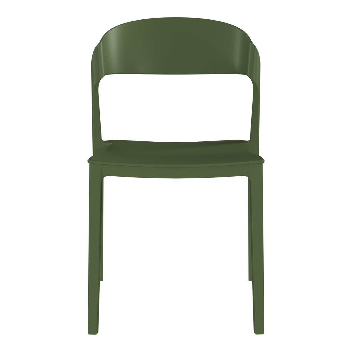 Playa Outdoor Modern Stackable Plastic Patio Bistro Dining Side Chairs (Set of 2)