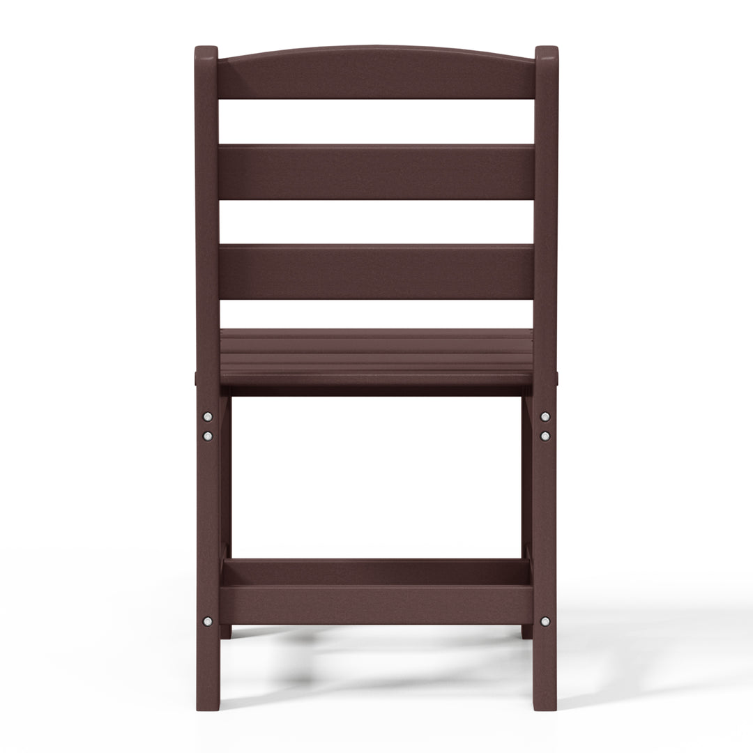 Ashore Outdoor HDPE Patio Classic Armless Dining Side Chair