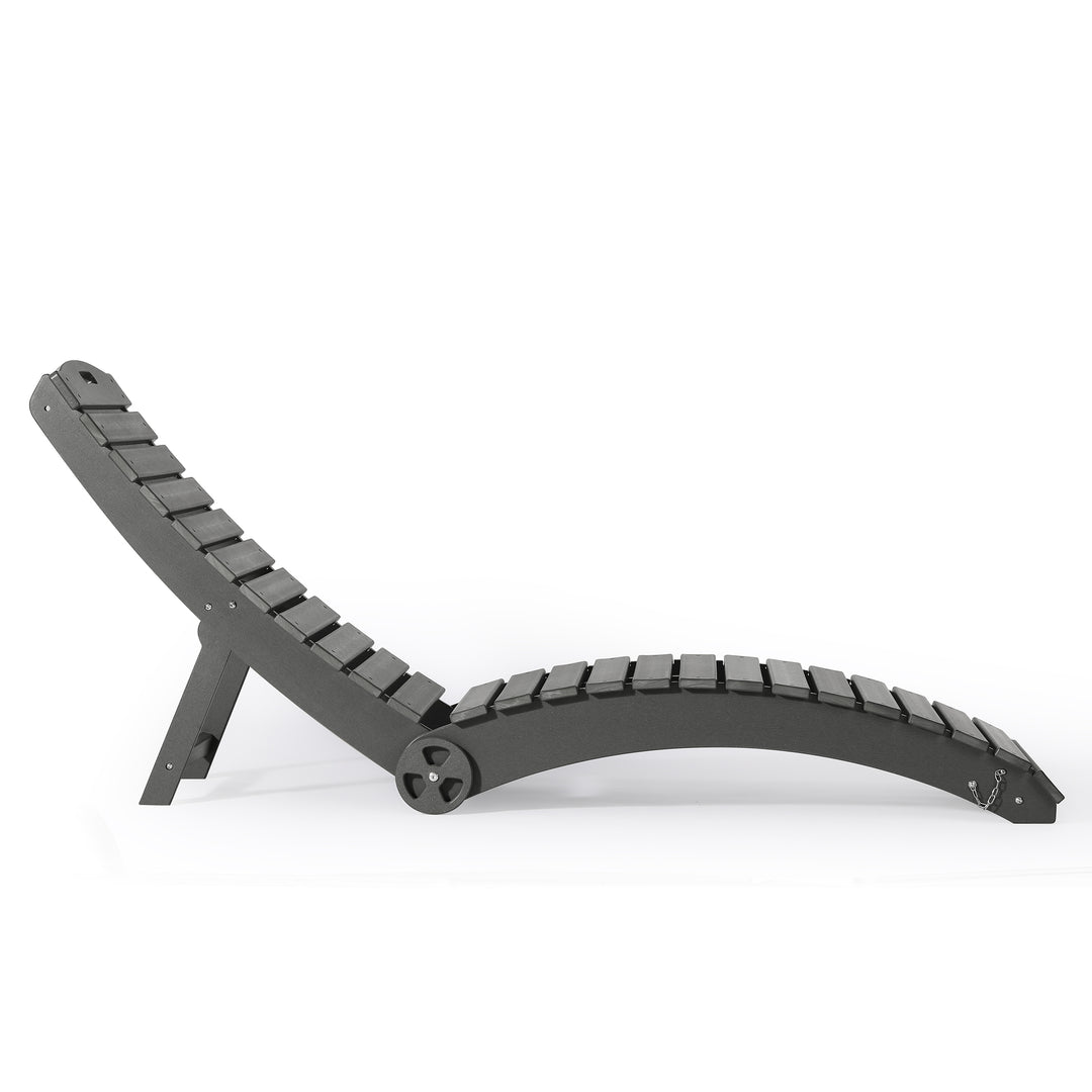 Outdoor HDPE In-Pool Patio Chaise Lounge Chair With Wheels