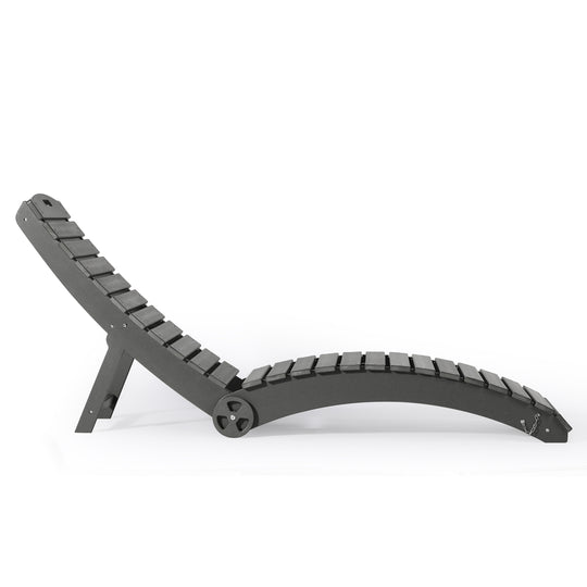 Outdoor HDPE In-Pool Patio Chaise Lounge Chair With Wheels