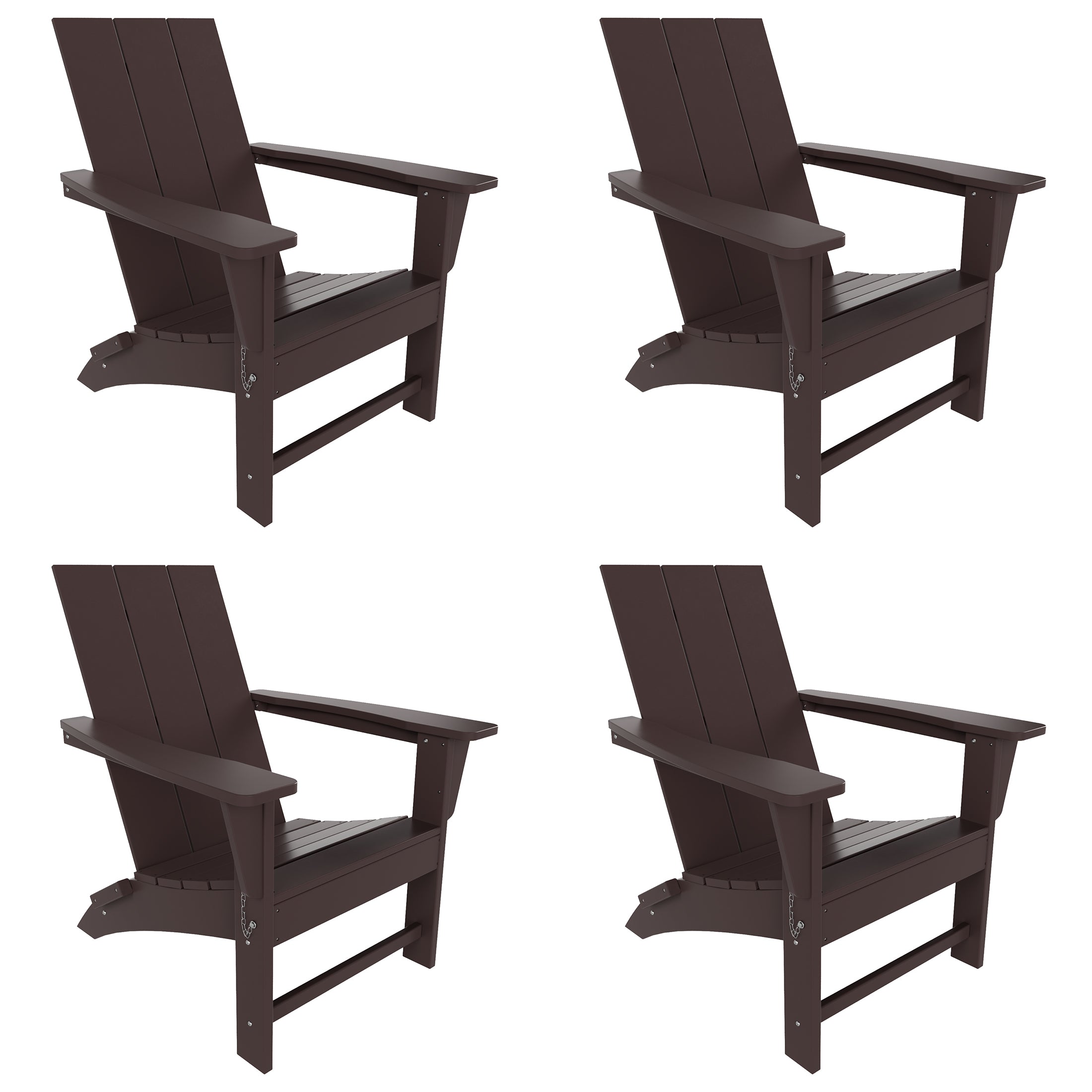 Ashore Modern Outdoor Folding Adirondack Chair (Set of 4)