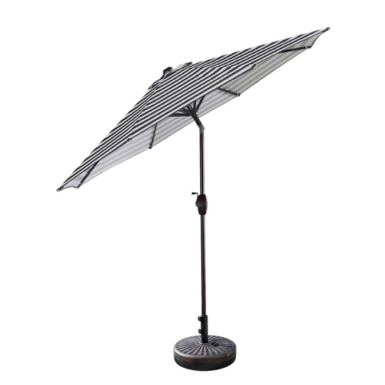 Paolo 9 ft. Patio Umbrella with Bronze Round Weight Base Kit