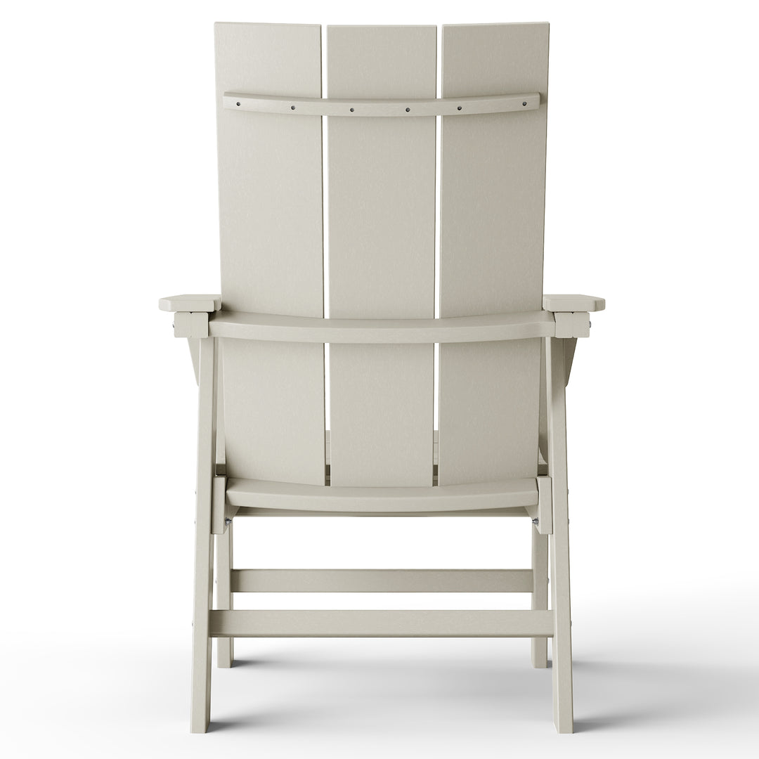 Ashore Outdoor Patio HDPE Plastic Modern Adirondack Dining Chair