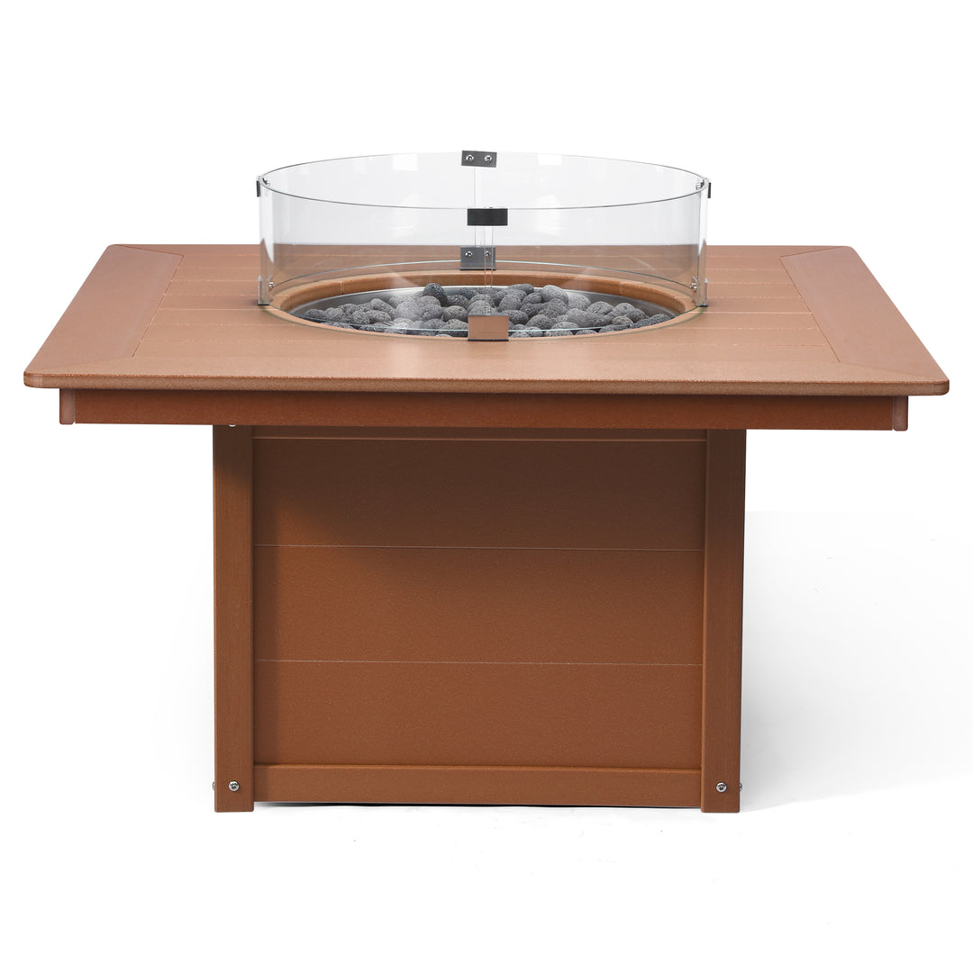 Helios 42" Modern Outdoor Patio Propane Square Fire Pit Table