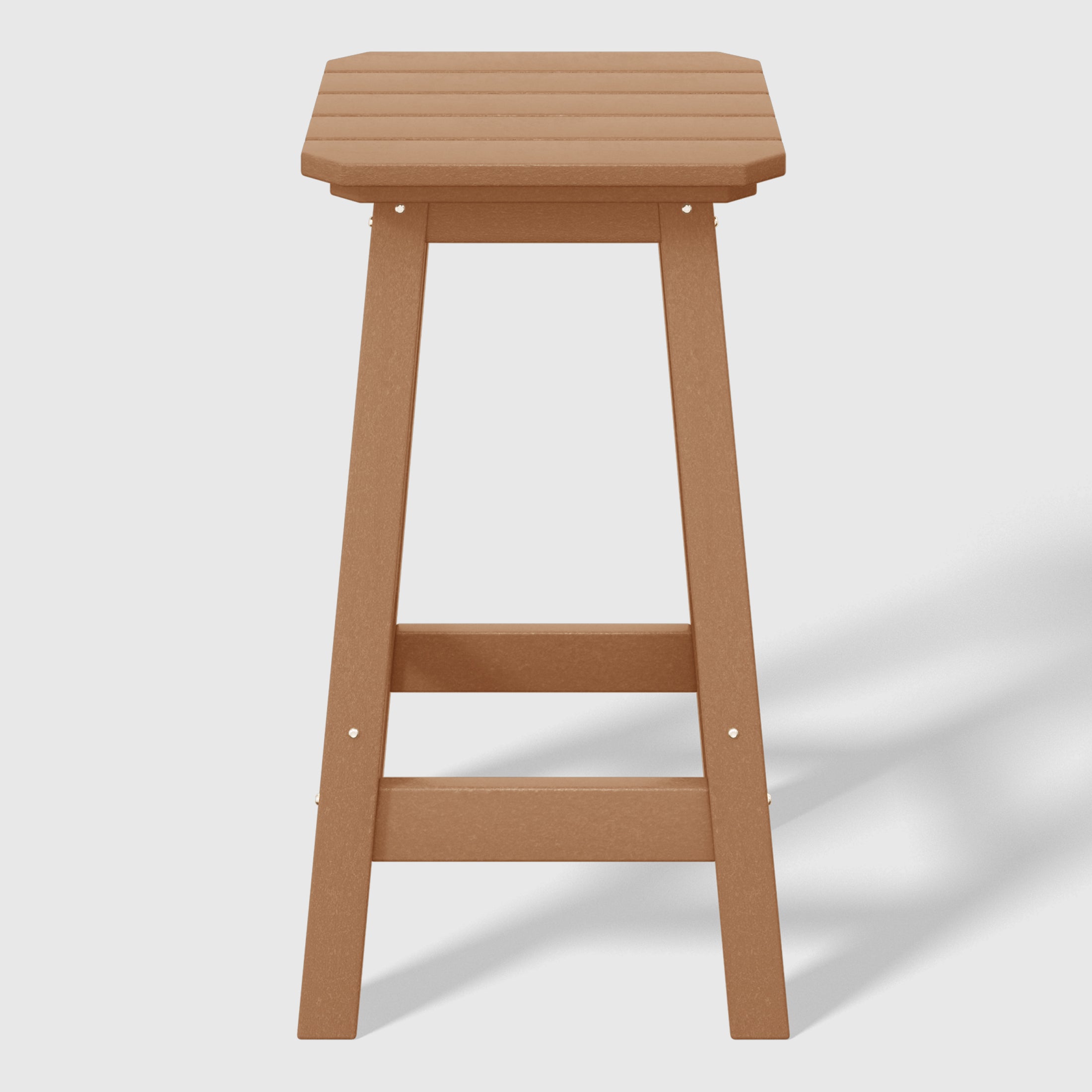 Malibu 24" HDPE Outdoor Patio Counter High Backless Square Bar Stools Set of Three