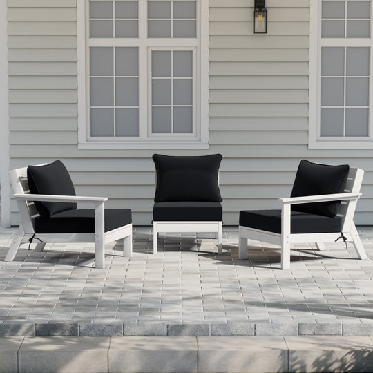 Avalon Outdoor Patio HDPE Sectional Sofa with Patio Cushions