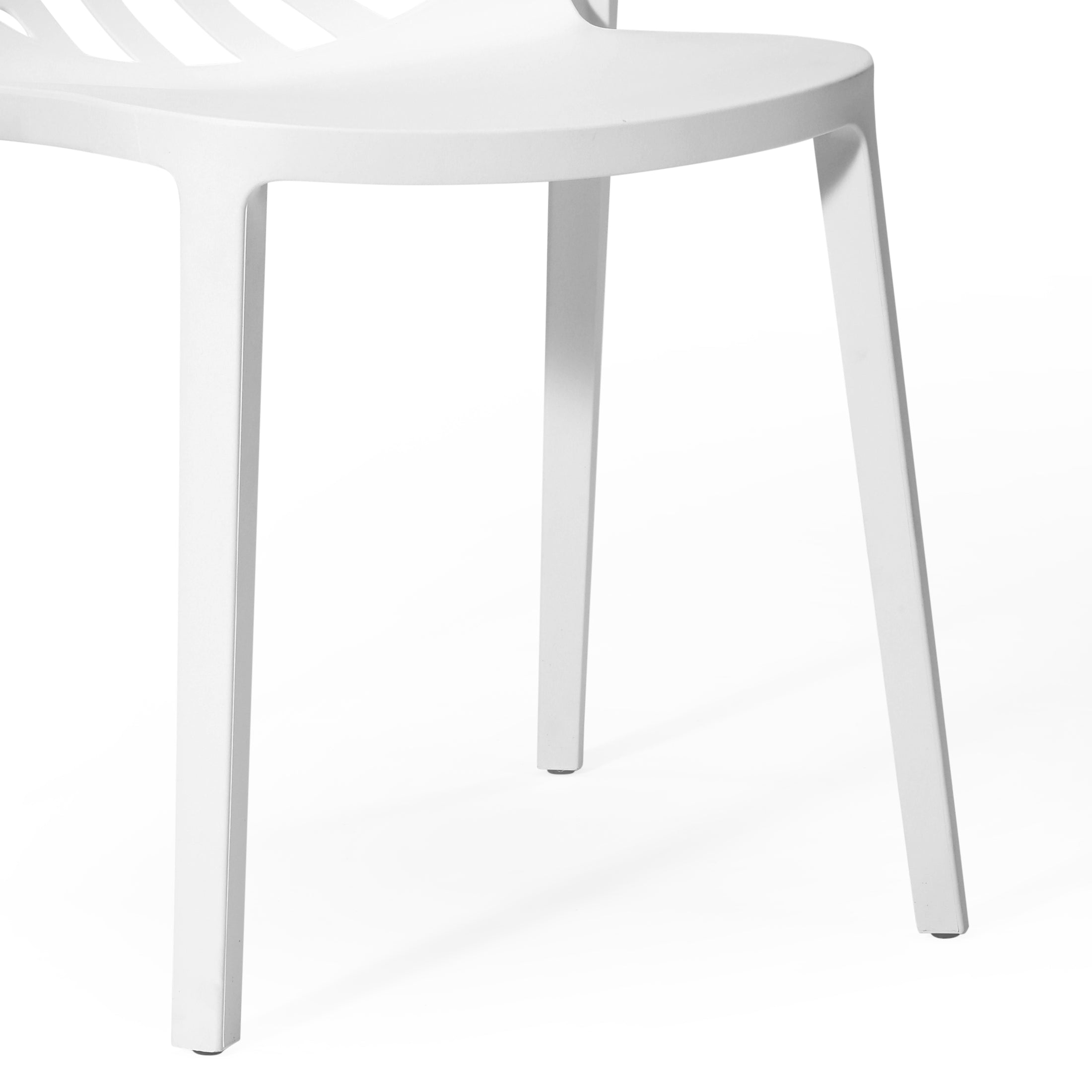 Playa Outdoor Modern Stackable Polypropylene Plastic Patio Bistro Dining Side Chairs (Set of 2)