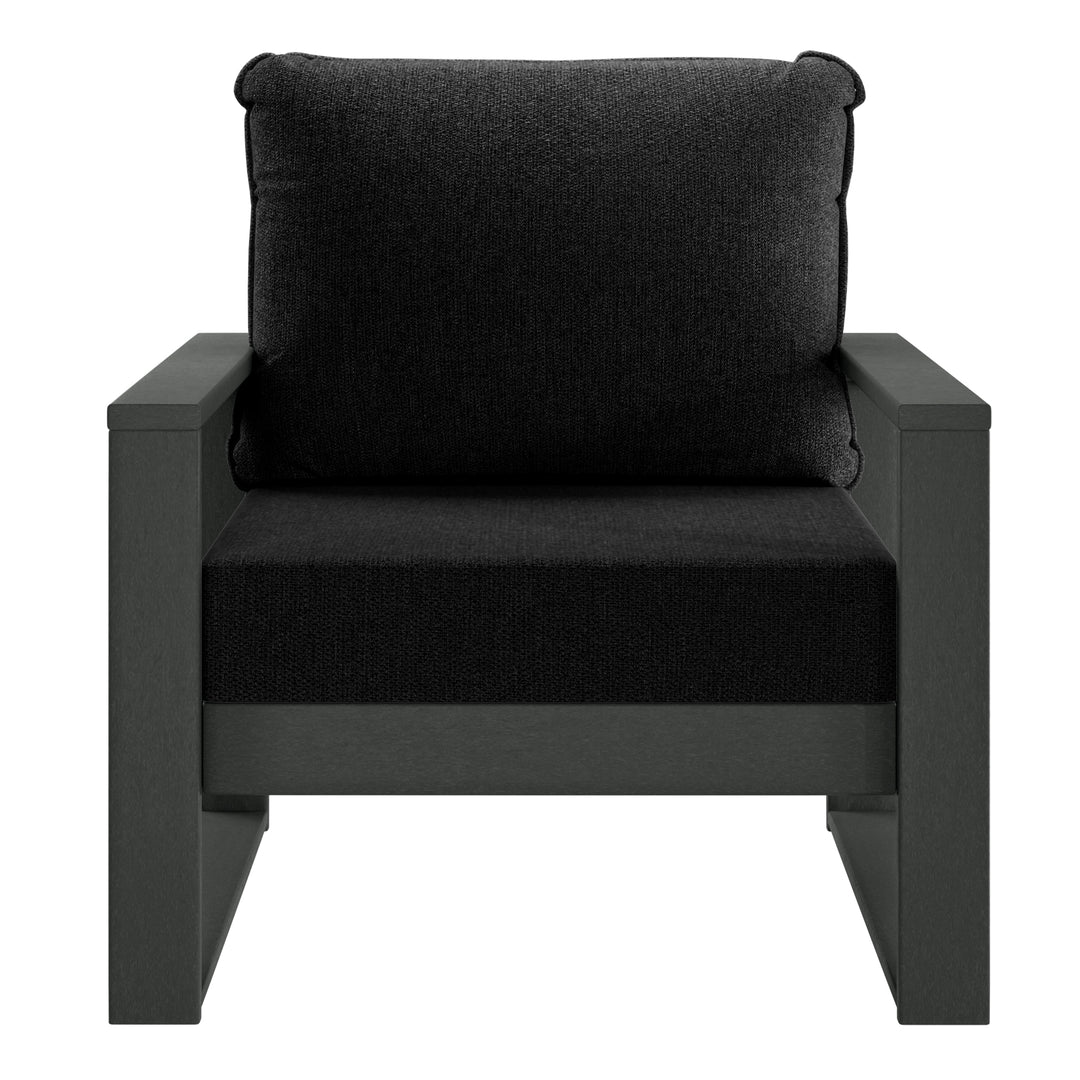 Outdoor Modern HDPE Patio Club Chair with Waterproof Deep Seat Cushions