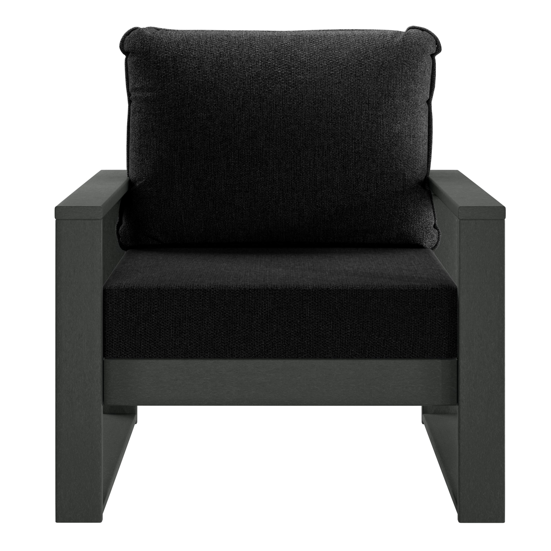 Montara Outdoor Modern HDPE Patio Club Chair with Waterproof Deep Seat Cushions