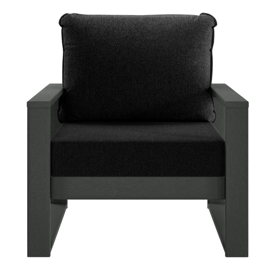 Outdoor Modern HDPE Patio Club Chair with Waterproof Deep Seat Cushions