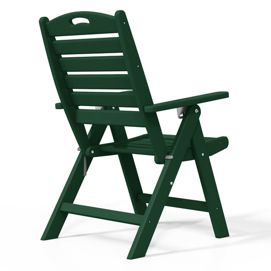 Malibu HDPE Adjustable Highback Folding Patio Dining Chair