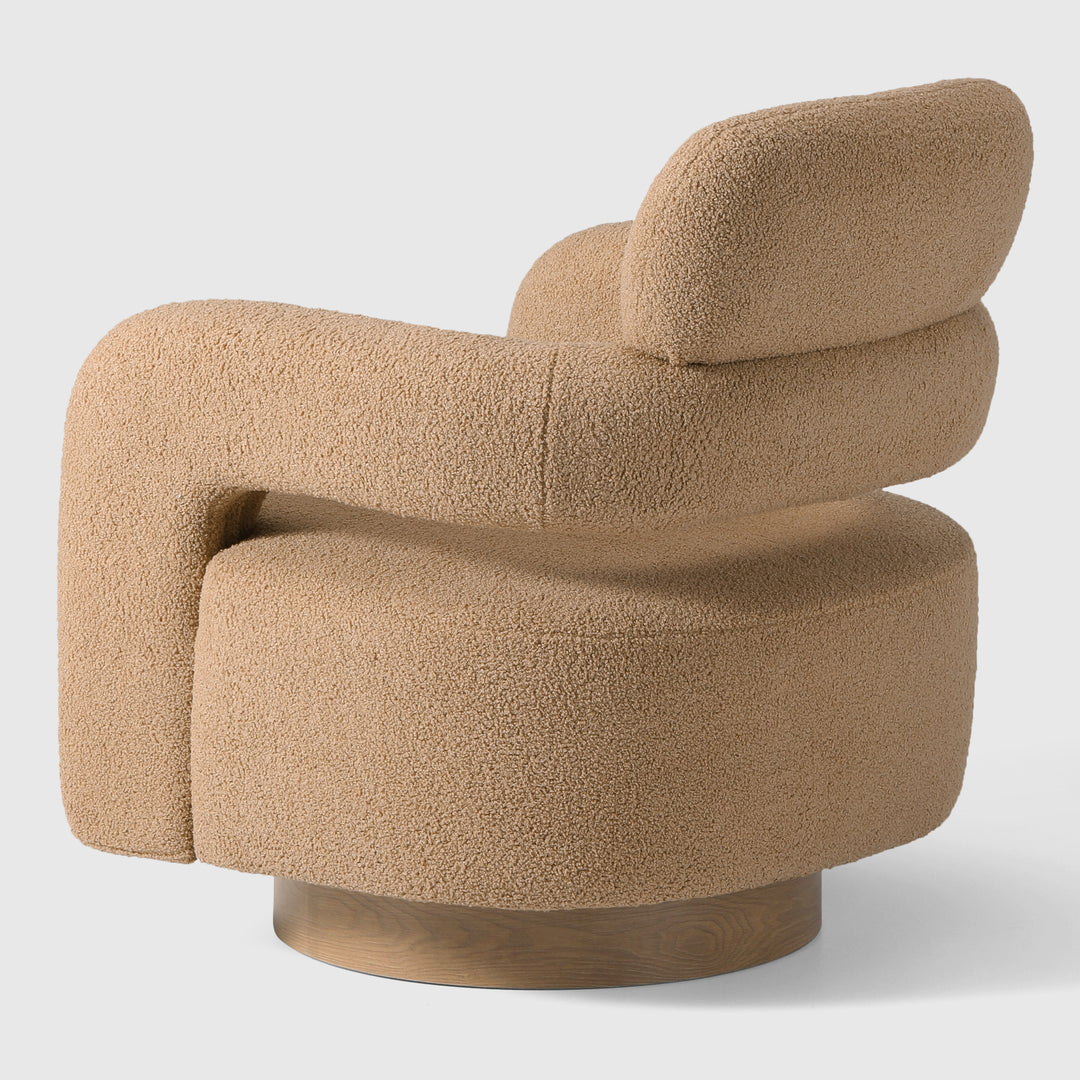 Alexandria Mid-Century Modern Sherpa Swivel Barrel Accent Chair