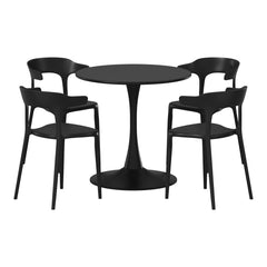 Playa 5-Piece Outdoor Metal Patio Dining Table Set With Stackable Patio Chairs