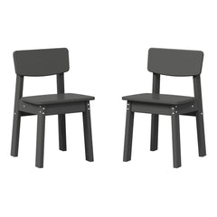 Tiny Terraces Outdoor HDPE Kids Modern Plastic Toddler Dining Chairs (Set of Two)