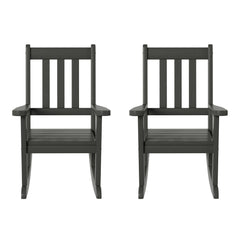 Malibu Outdoor HDPE Plastic Preschool Toddler Rocking Chairs (Set of 2)