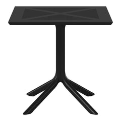 Playa 31.5" Square Plastic Outdoor Patio Dining Table for 4