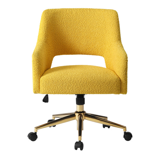 Genevieve Mid-Century Modern Swivel Office Vanity Chair with Wheels