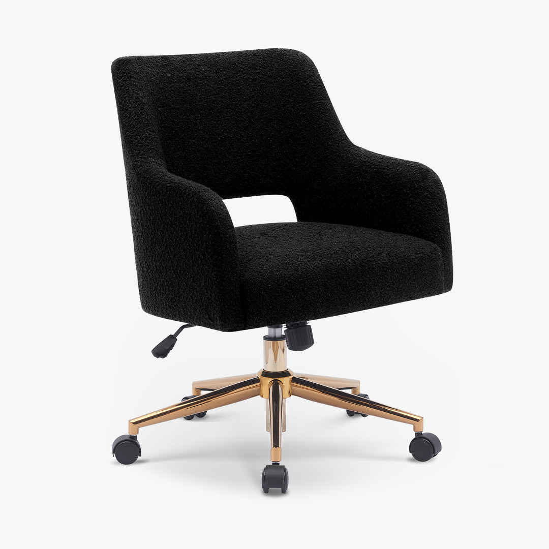 Genevieve Mid-Century Modern Swivel Office Vanity Chair with Wheels (Set of 2)