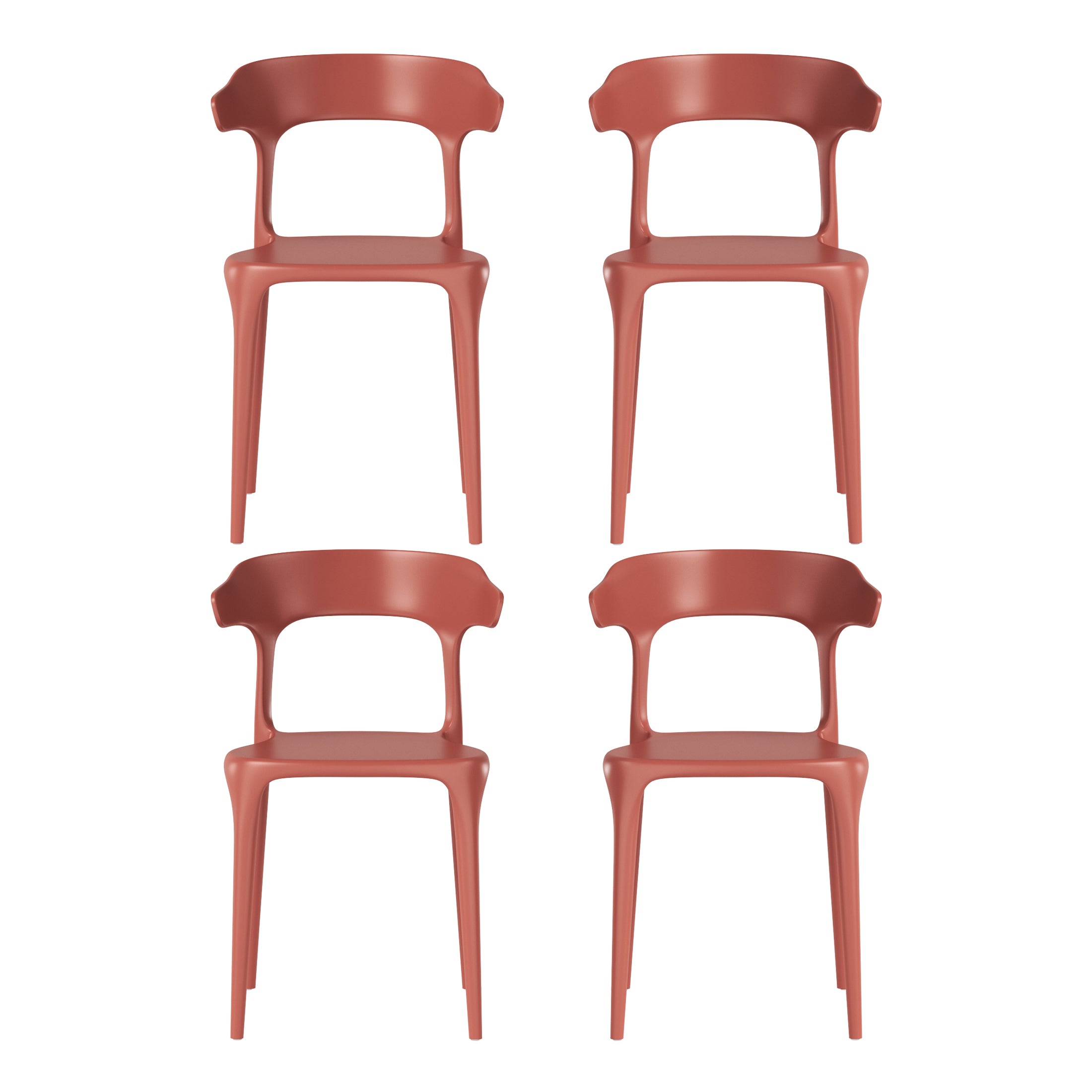 Playa Modern Stackable Resin Plastic Patio Dining Chair (Set of 4)