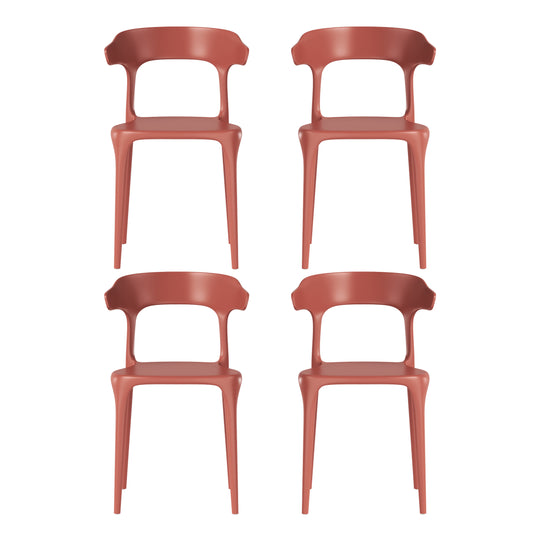Playa Modern Stackable Resin Plastic Patio Dining Chair (Set of 4)