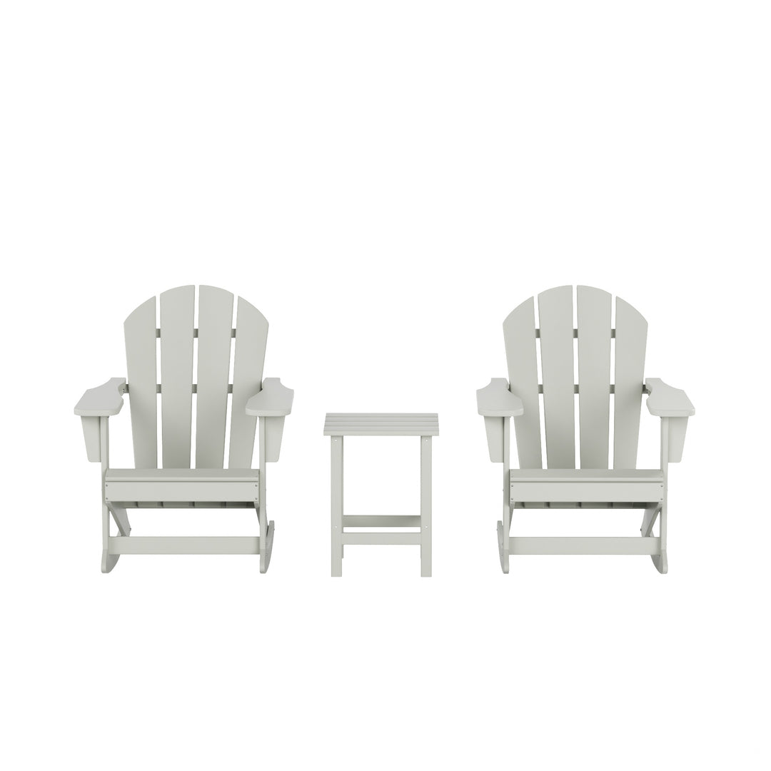 Malibu Westintrends 3-Piece set Outdoor / Patio Poly Adirondack rocking chairs with a side table ( 2 seater )