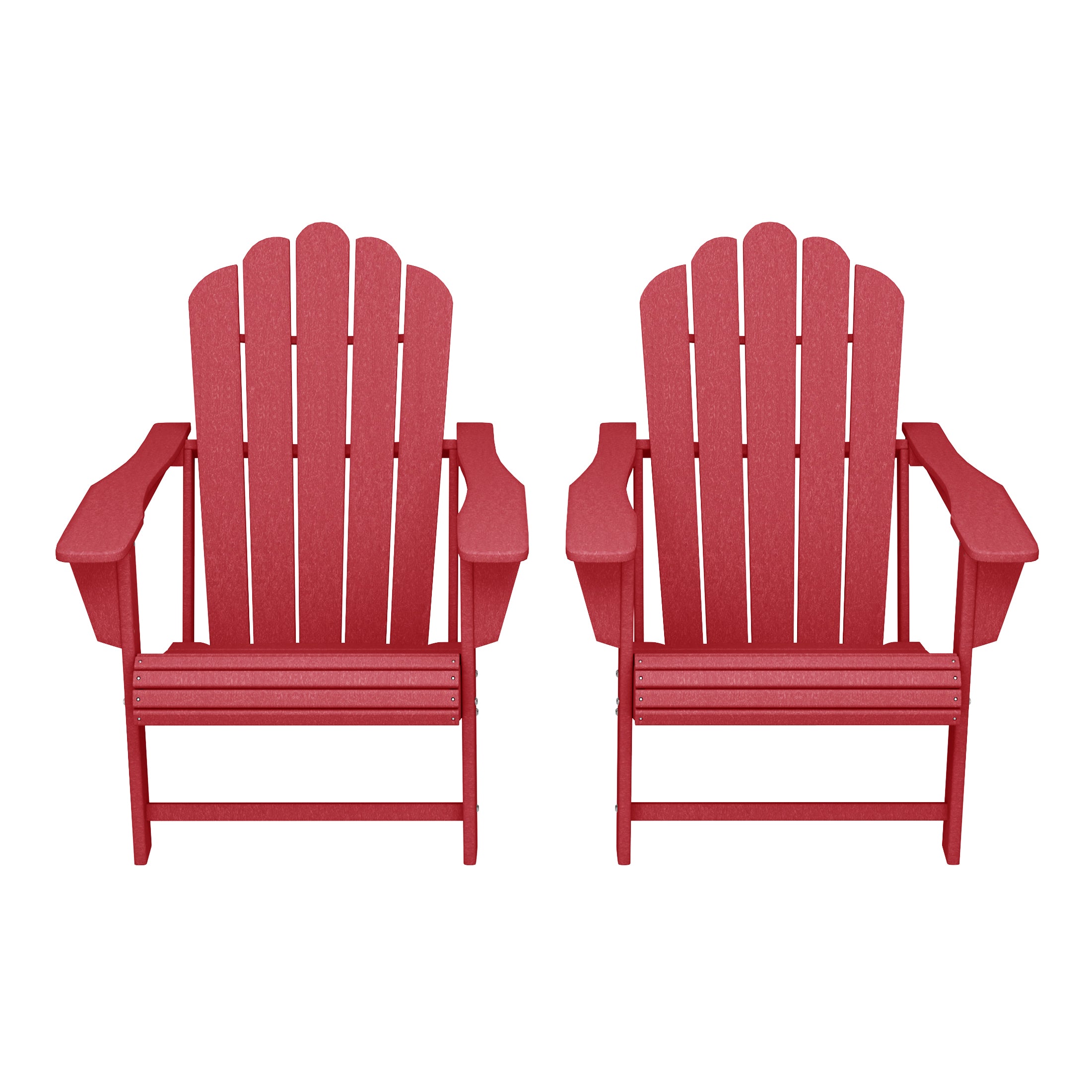 Highland Outdoor Patio HDPE Adirondack Chairs With Cup Holders (Set of 2)