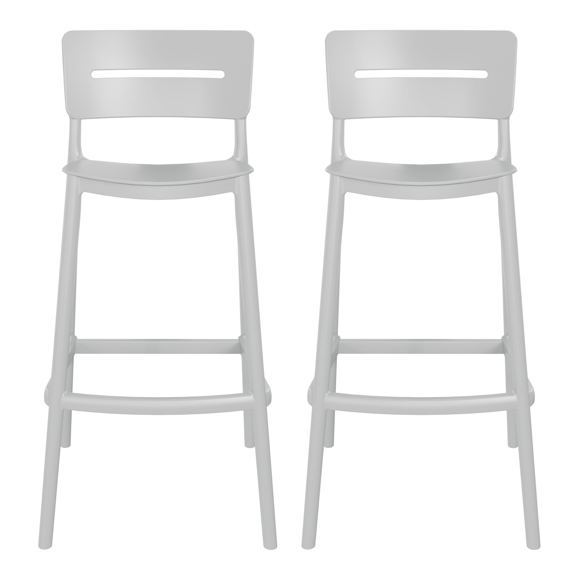 Playa Stackable Polypropylene Resin Plastic Outdoor Patio Bar Stools (Set of 2)