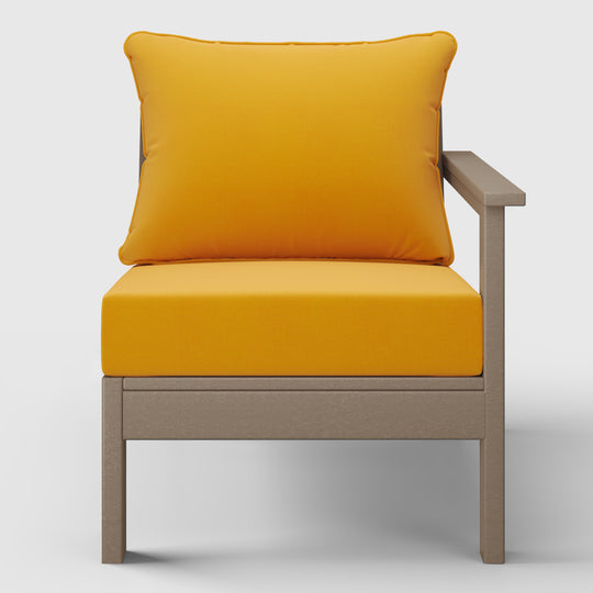 Avalon Outdoor Patio HDPE Right Arm Sectional Corner Club Chair with Patio Cushions