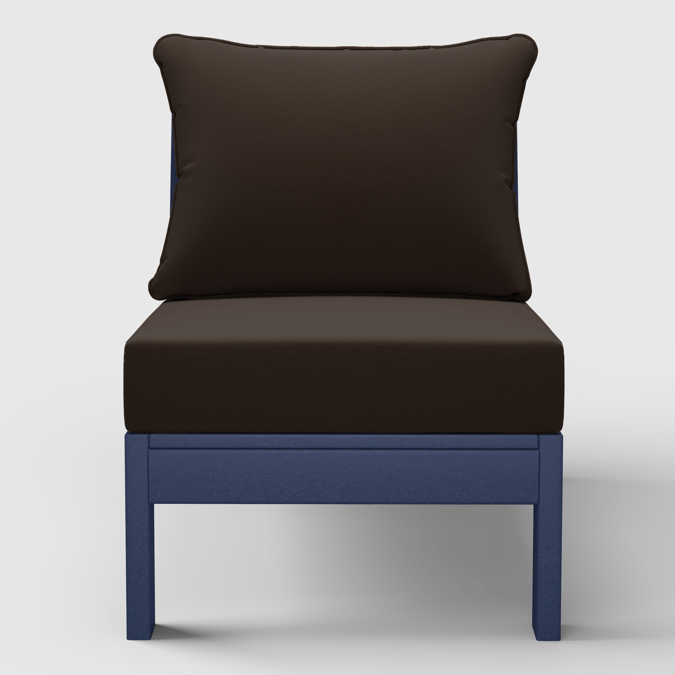 Avalon Outdoor HDPE Deep Seating Modular Armless Patio Chair with Patio Cushions