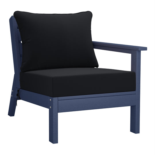 Avalon Outdoor Patio HDPE Sectional Sofa with Patio Cushions