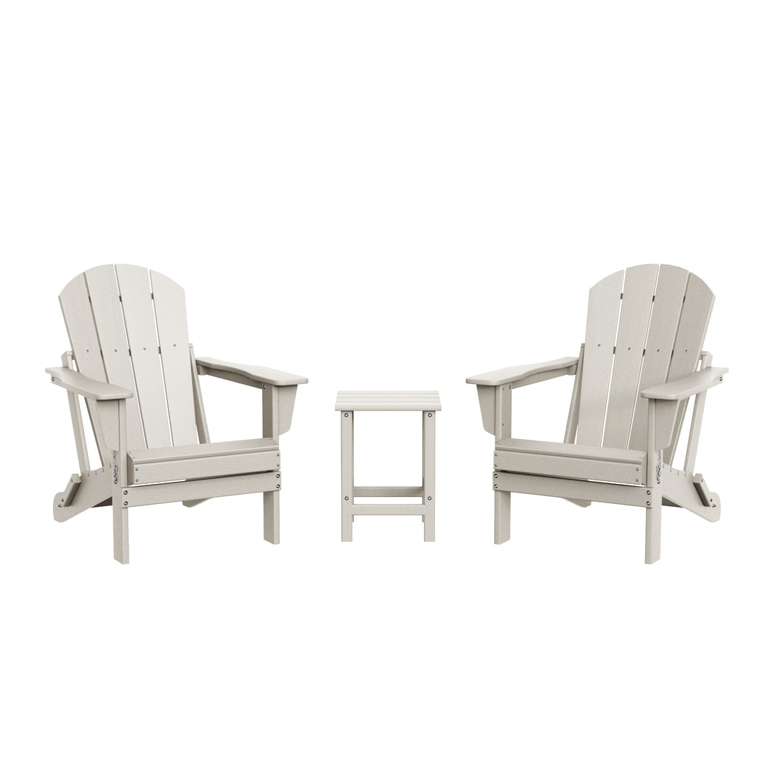 Malibu 3-Piece set Outdoor / Patio Poly Adirondack chair set with a side table ( 2 seater )