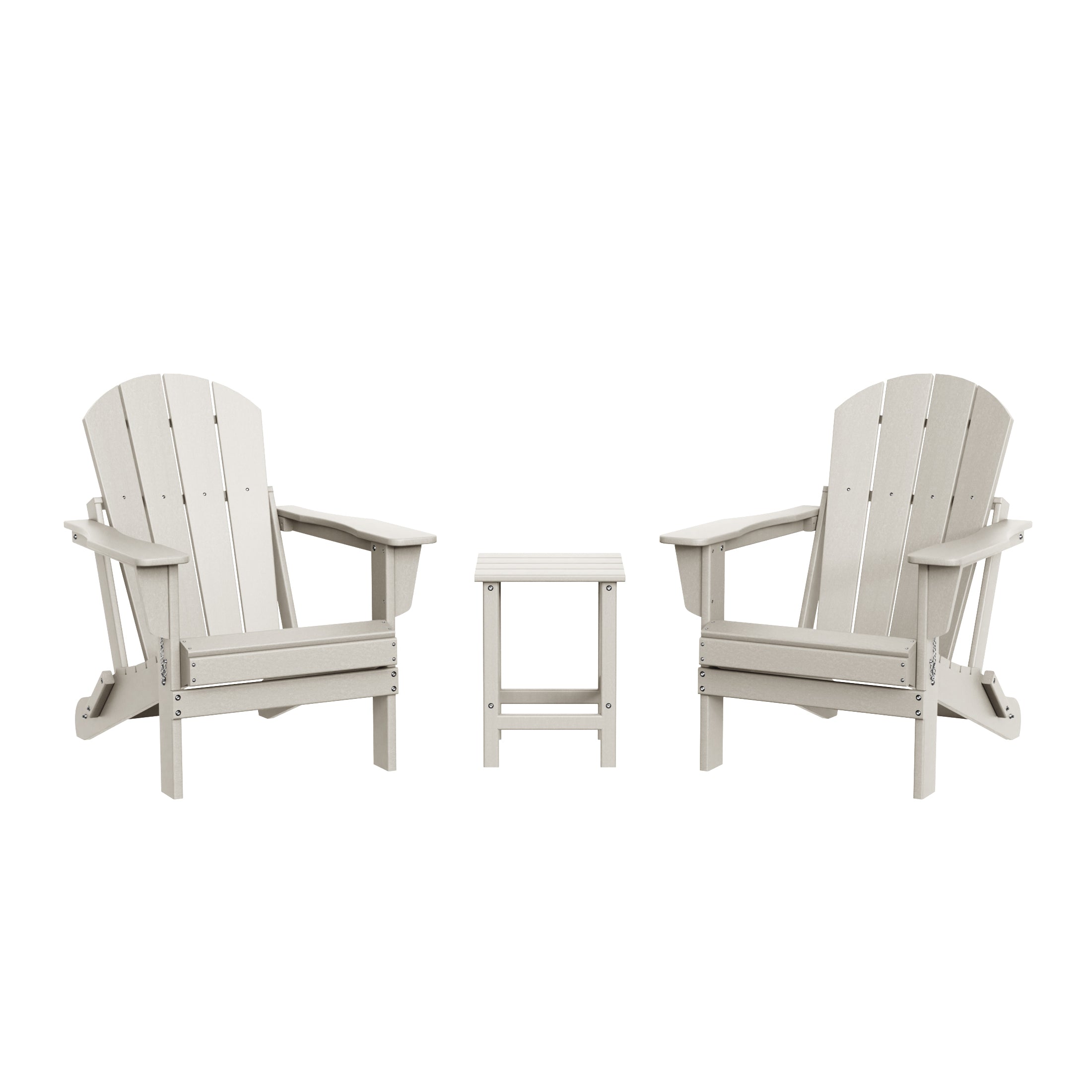 Malibu 3-Piece set Outdoor / Patio Poly Adirondack chair set with a side table ( 2 seater )