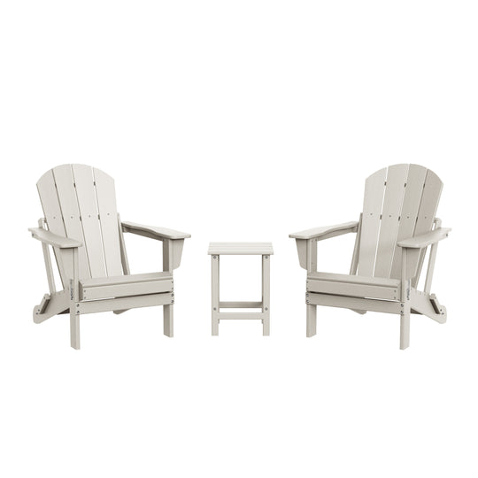 Malibu 3-Piece set Outdoor / Patio Poly Adirondack chair set with a side table ( 2 seater )