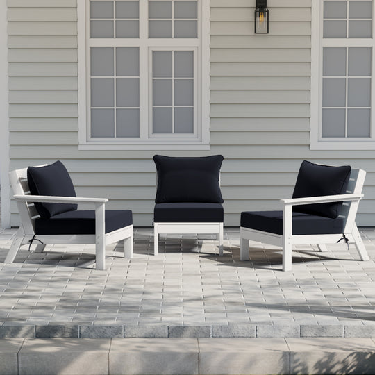 Avalon Outdoor Patio HDPE Sectional Sofa with Patio Cushions