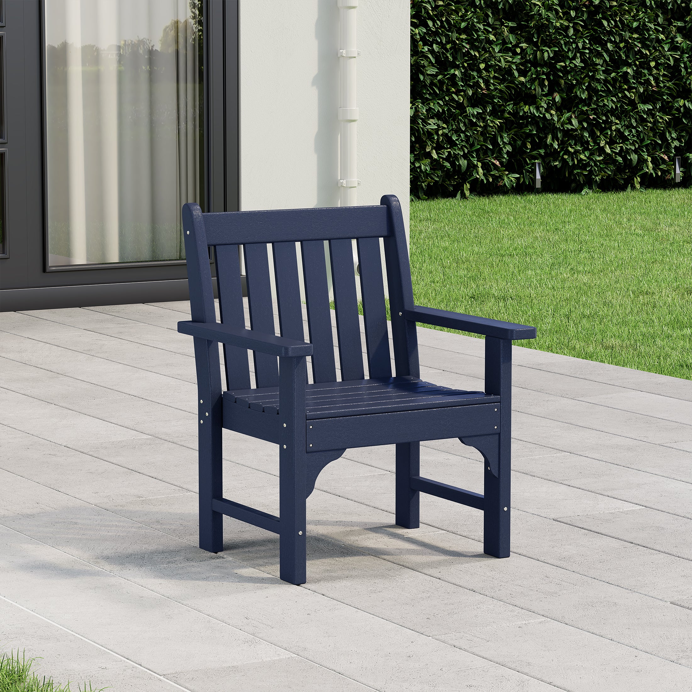 Malibu Outdoor Patio HDPE Adirondack Dining Arm Chair