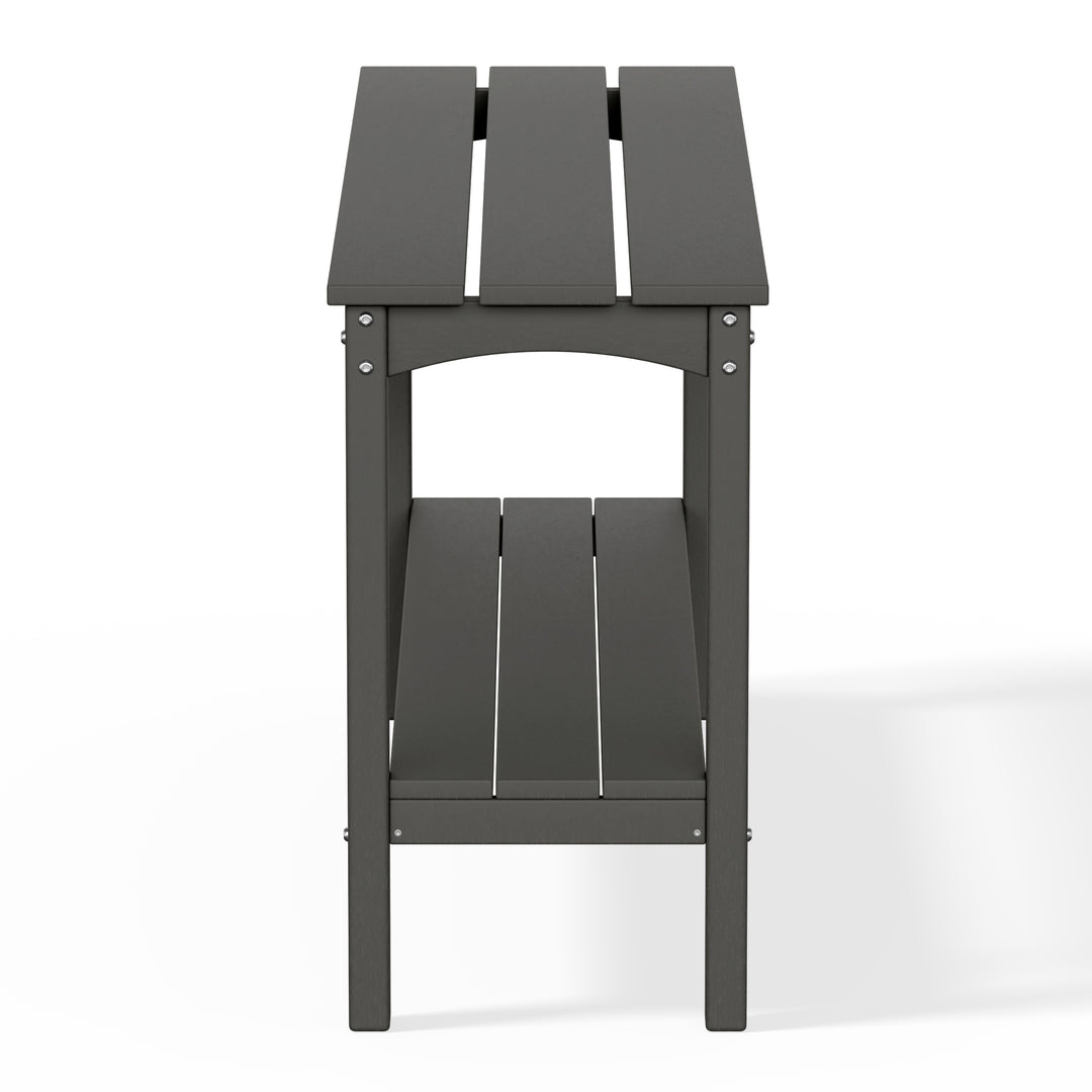 Malibu 55" Outdoor Patio HDPE Adirondack 2-Tier Shelf Console Table