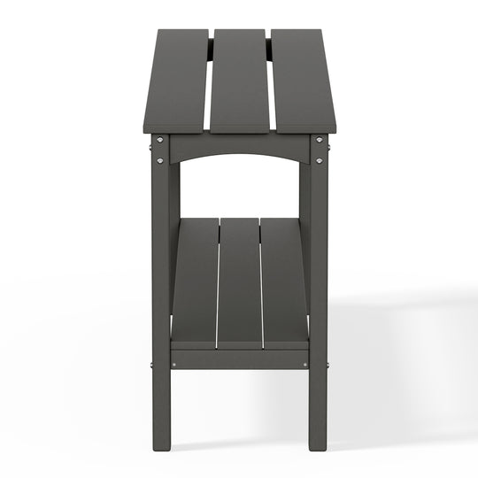 Malibu 55" Outdoor Patio HDPE Adirondack 2-Tier Shelf Console Table